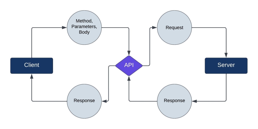 A static image displaying a typical API flow.